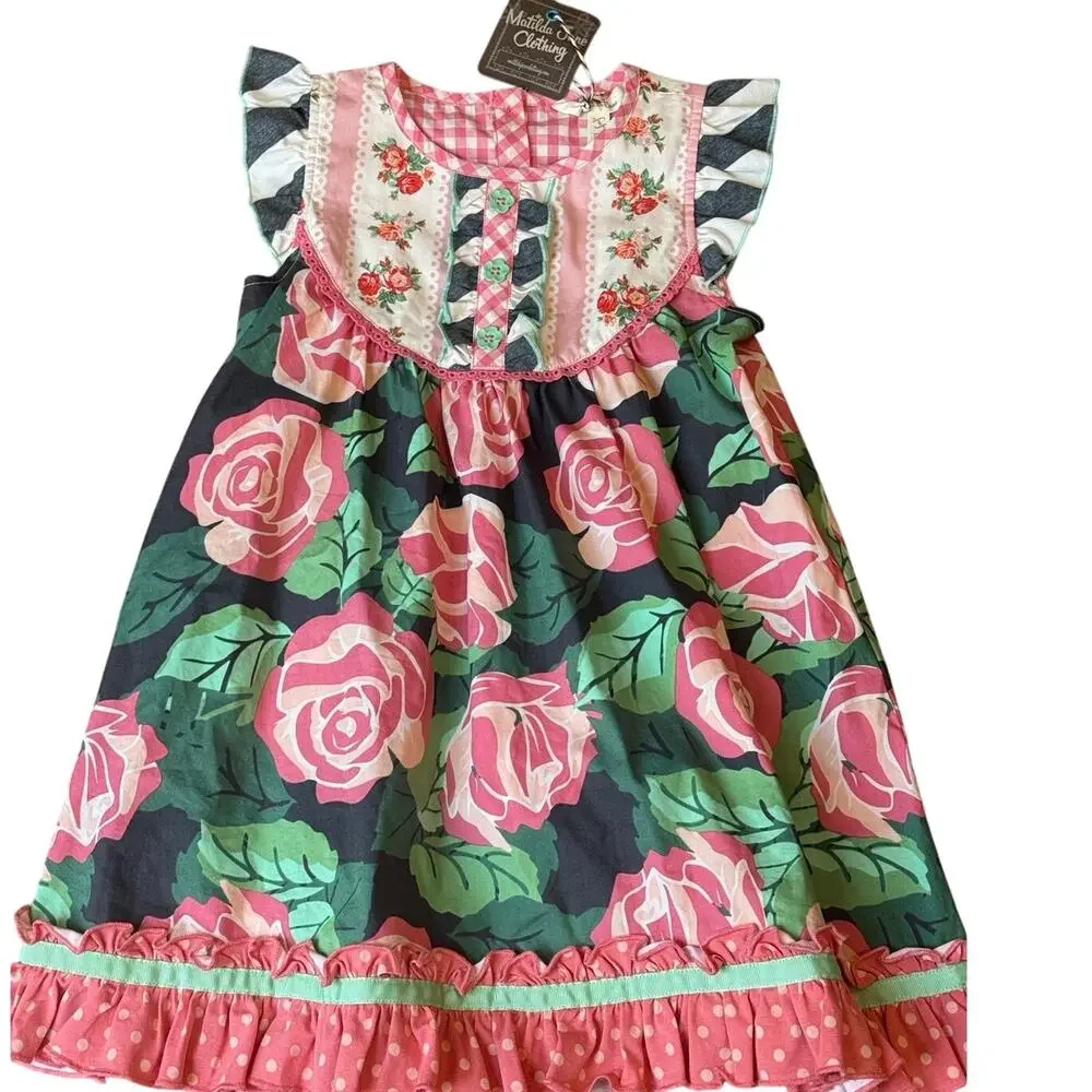 NWT Matilda Jane Brilliant Daydream All Abloom Dress Girls Size 6 Boutique Roses